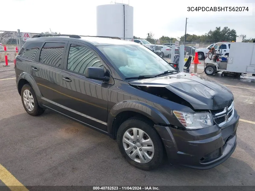 2017 Dodge Journey Se VIN: 3C4PDCAB5HT562074 Lot: 40752523