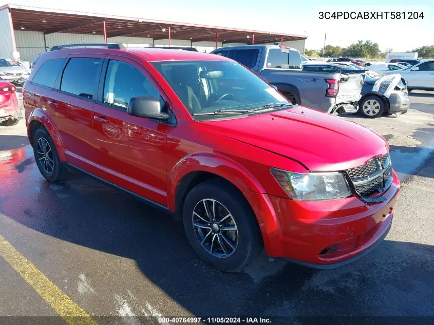 2017 Dodge Journey Se VIN: 3C4PDCABXHT581204 Lot: 40764997