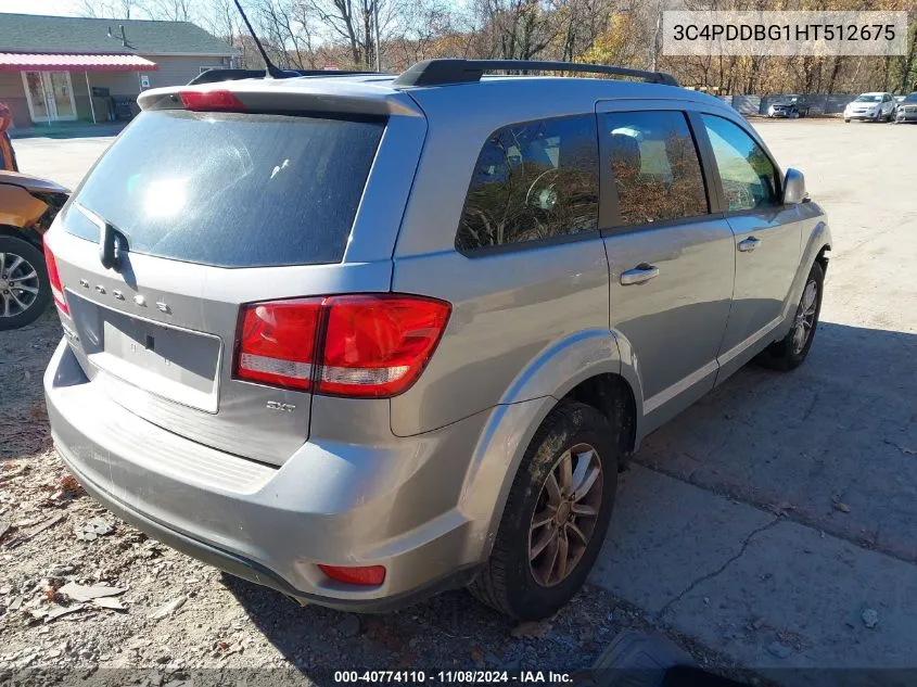 2017 Dodge Journey Sxt Awd VIN: 3C4PDDBG1HT512675 Lot: 40774110