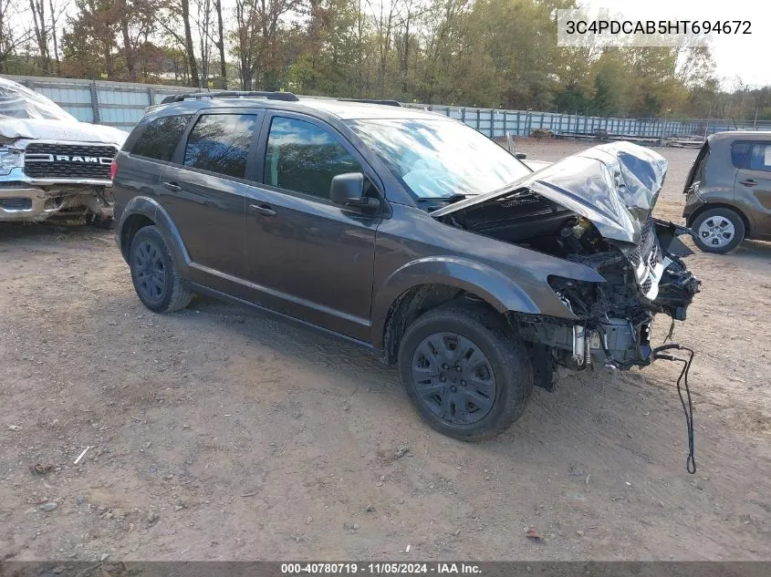 2017 Dodge Journey Se VIN: 3C4PDCAB5HT694672 Lot: 40780719