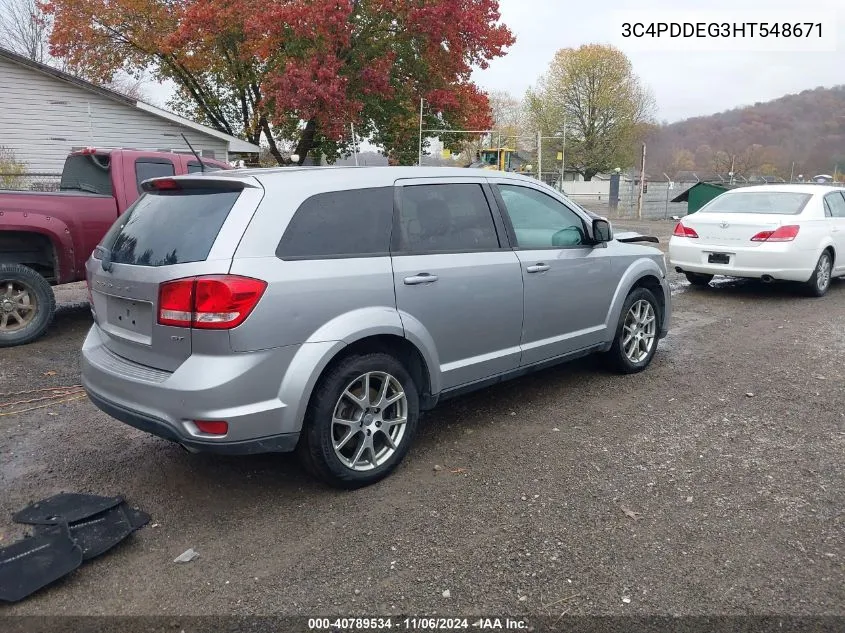 2017 Dodge Journey Gt Awd VIN: 3C4PDDEG3HT548671 Lot: 40789534