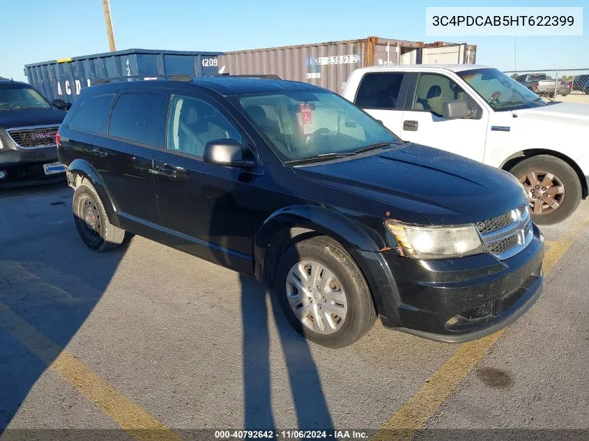 2017 Dodge Journey Se VIN: 3C4PDCAB5HT622399 Lot: 40792642