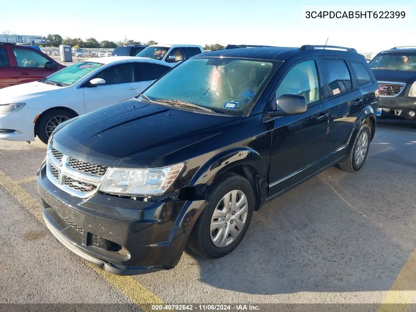 2017 Dodge Journey Se VIN: 3C4PDCAB5HT622399 Lot: 40792642