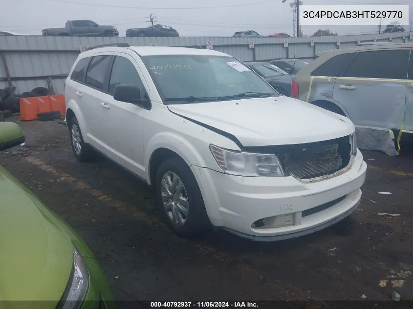 2017 Dodge Journey Se VIN: 3C4PDCAB3HT529770 Lot: 40792937