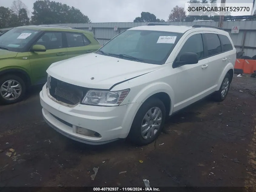 2017 Dodge Journey Se VIN: 3C4PDCAB3HT529770 Lot: 40792937