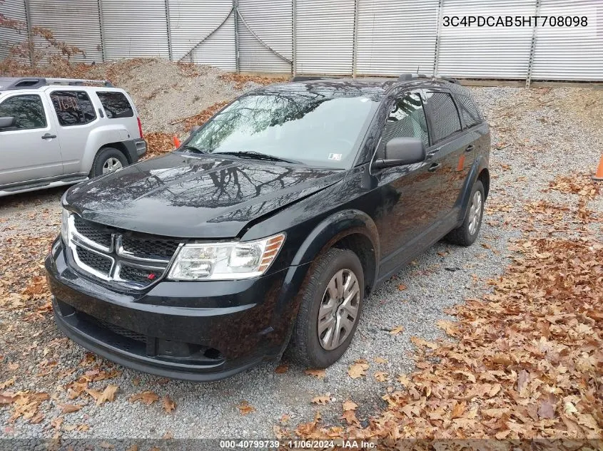 2017 Dodge Journey Se VIN: 3C4PDCAB5HT708098 Lot: 40799739