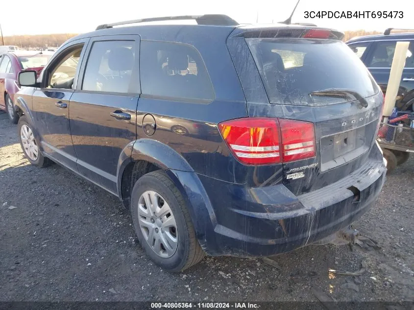 2017 Dodge Journey Se VIN: 3C4PDCAB4HT695473 Lot: 40805364