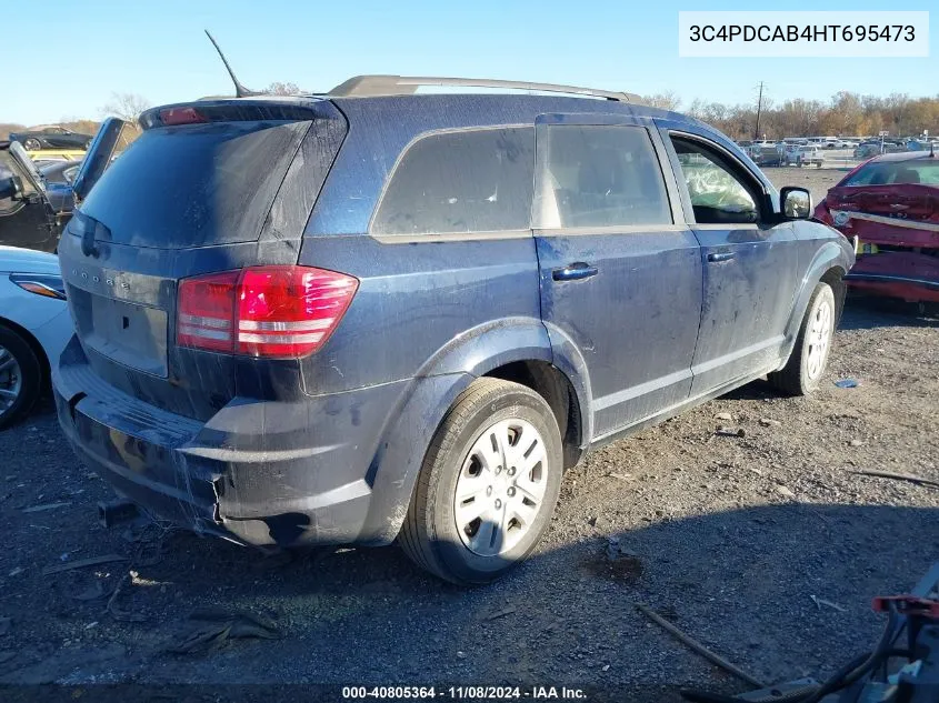 2017 Dodge Journey Se VIN: 3C4PDCAB4HT695473 Lot: 40805364