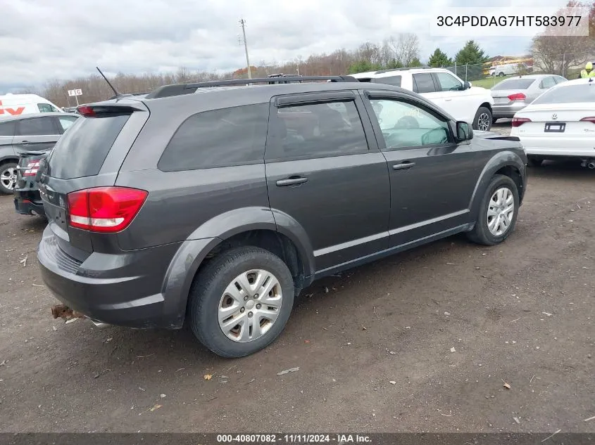 2017 Dodge Journey Se Awd VIN: 3C4PDDAG7HT583977 Lot: 40807082