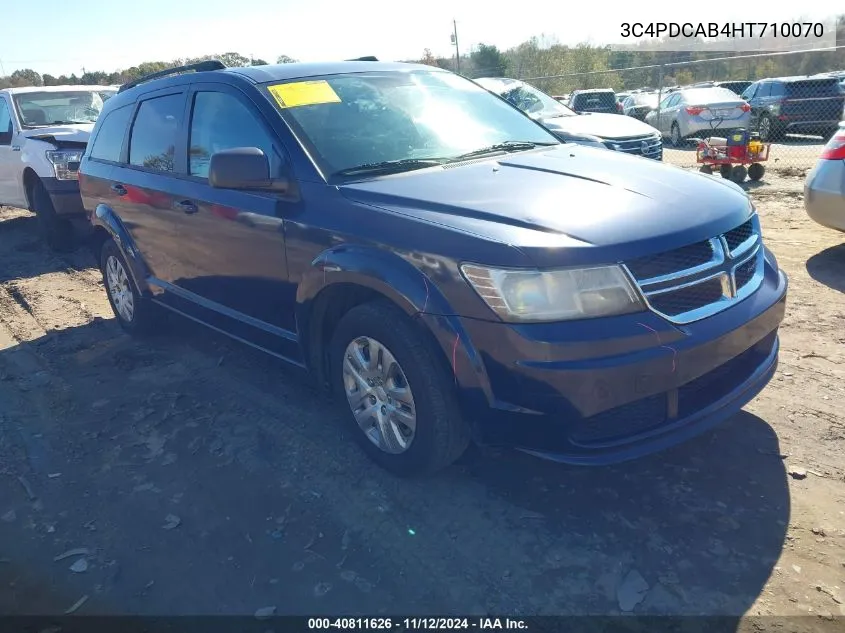 2017 Dodge Journey Se VIN: 3C4PDCAB4HT710070 Lot: 40811626