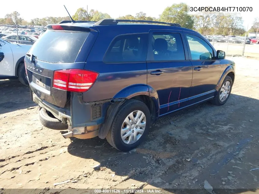 2017 Dodge Journey Se VIN: 3C4PDCAB4HT710070 Lot: 40811626