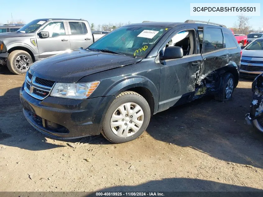 2017 Dodge Journey Se VIN: 3C4PDCAB5HT695501 Lot: 40819925