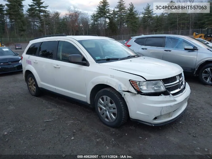 2017 Dodge Journey Se VIN: 3C4PDCAB8HT557063 Lot: 40825007