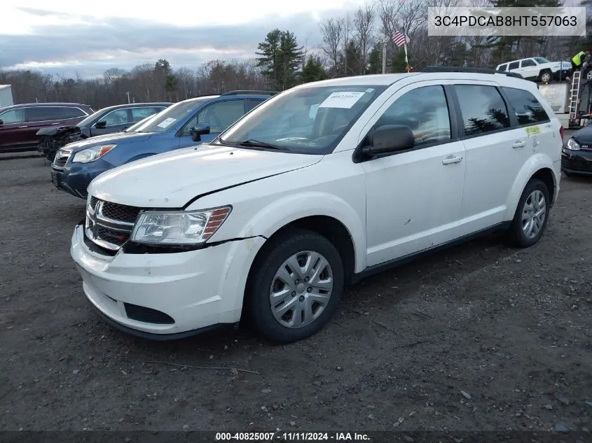 2017 Dodge Journey Se VIN: 3C4PDCAB8HT557063 Lot: 40825007