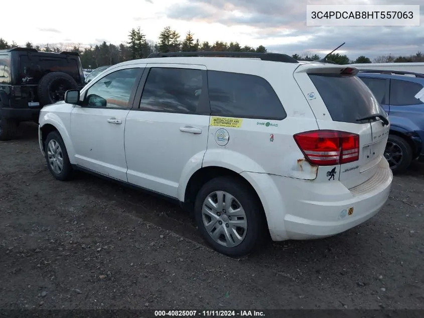 2017 Dodge Journey Se VIN: 3C4PDCAB8HT557063 Lot: 40825007