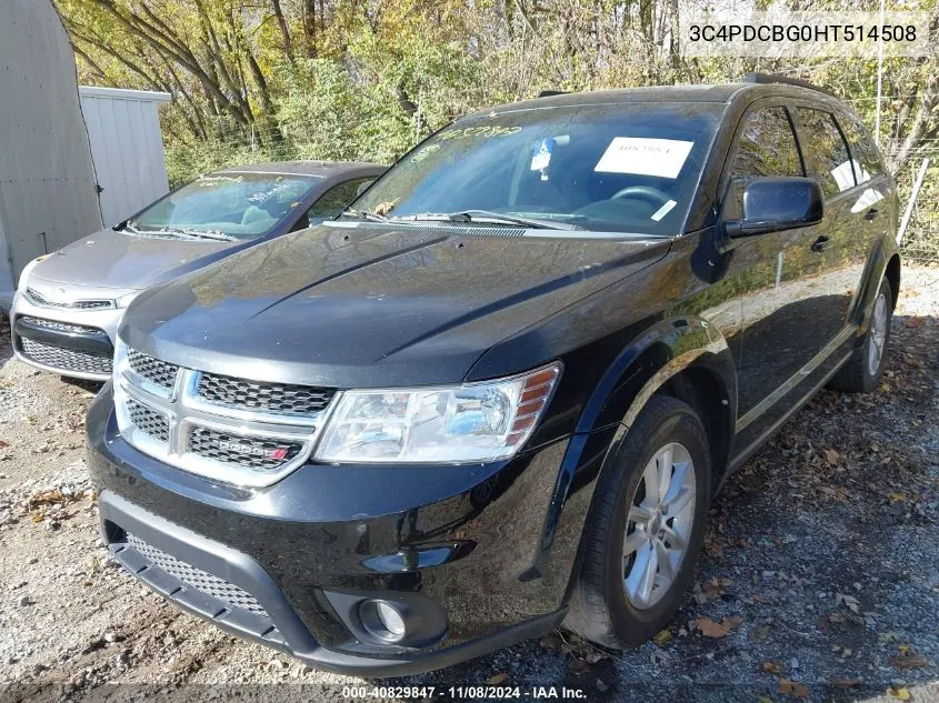 2017 Dodge Journey Sxt VIN: 3C4PDCBG0HT514508 Lot: 40829847