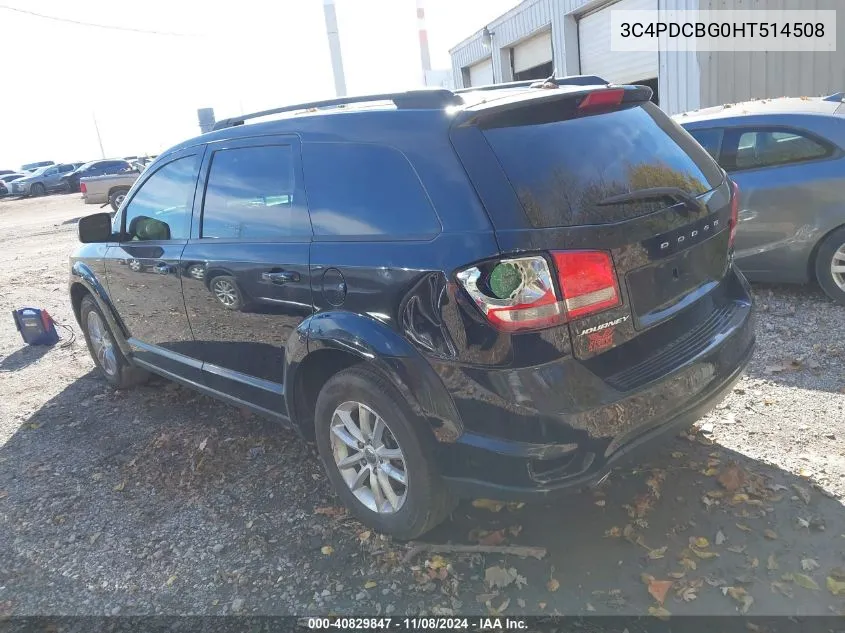 2017 Dodge Journey Sxt VIN: 3C4PDCBG0HT514508 Lot: 40829847