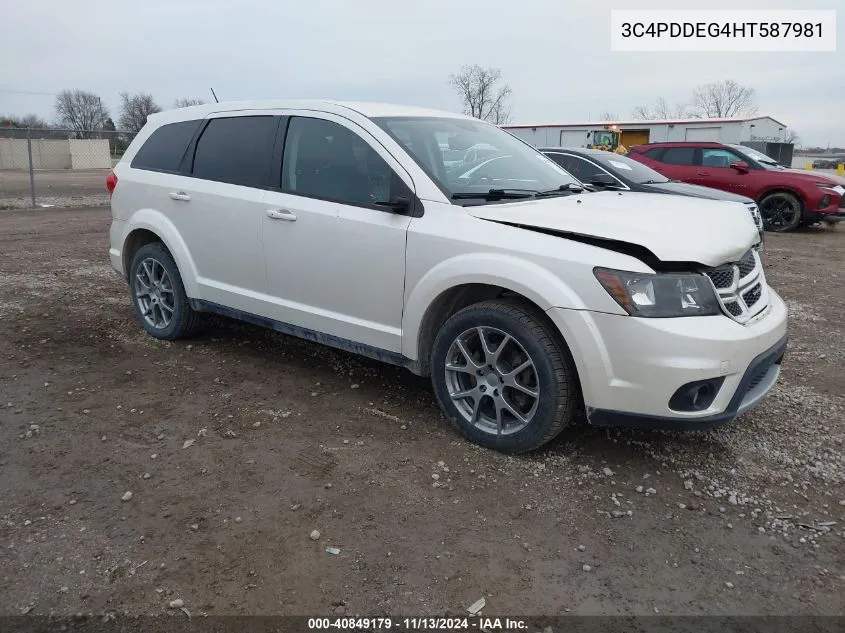 2017 Dodge Journey Gt Awd VIN: 3C4PDDEG4HT587981 Lot: 40849179