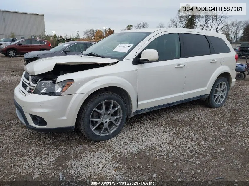 2017 Dodge Journey Gt Awd VIN: 3C4PDDEG4HT587981 Lot: 40849179