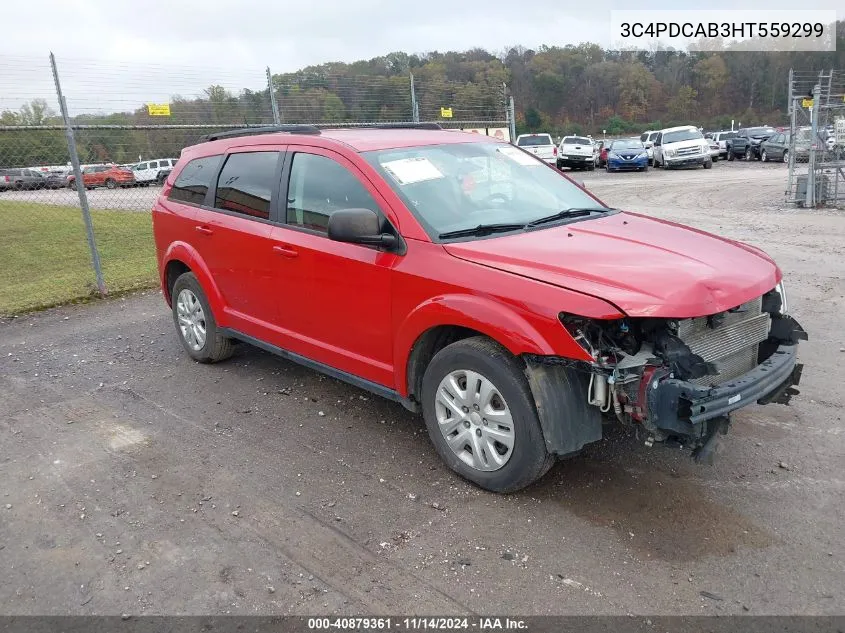 2017 Dodge Journey Se VIN: 3C4PDCAB3HT559299 Lot: 40879361