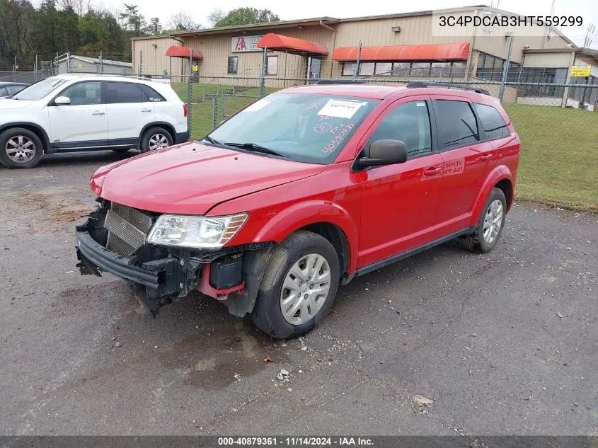 2017 Dodge Journey Se VIN: 3C4PDCAB3HT559299 Lot: 40879361