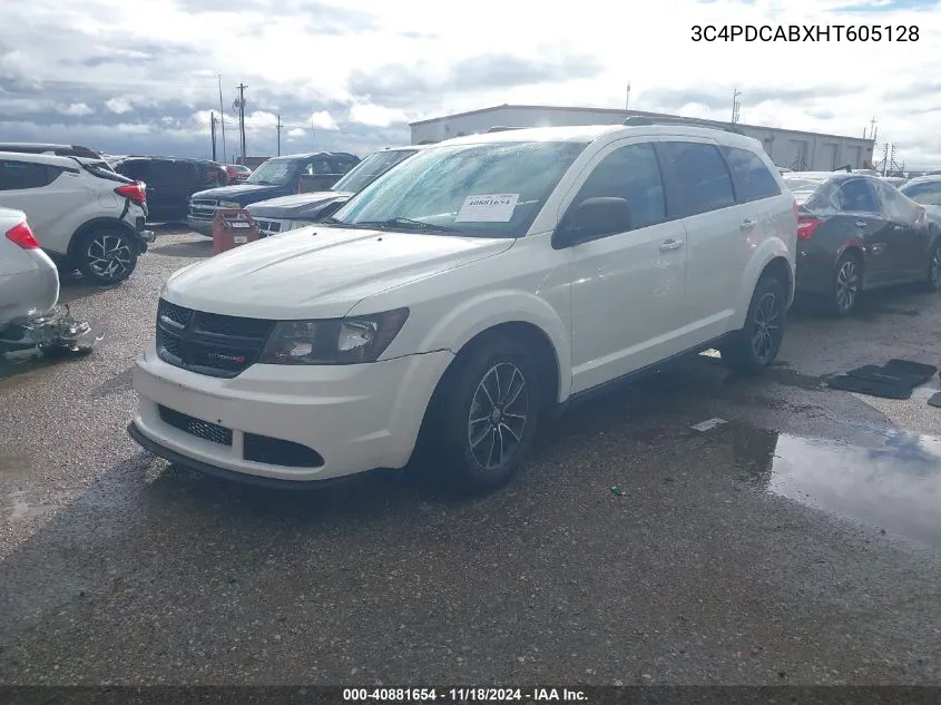 2017 Dodge Journey Se VIN: 3C4PDCABXHT605128 Lot: 40881654