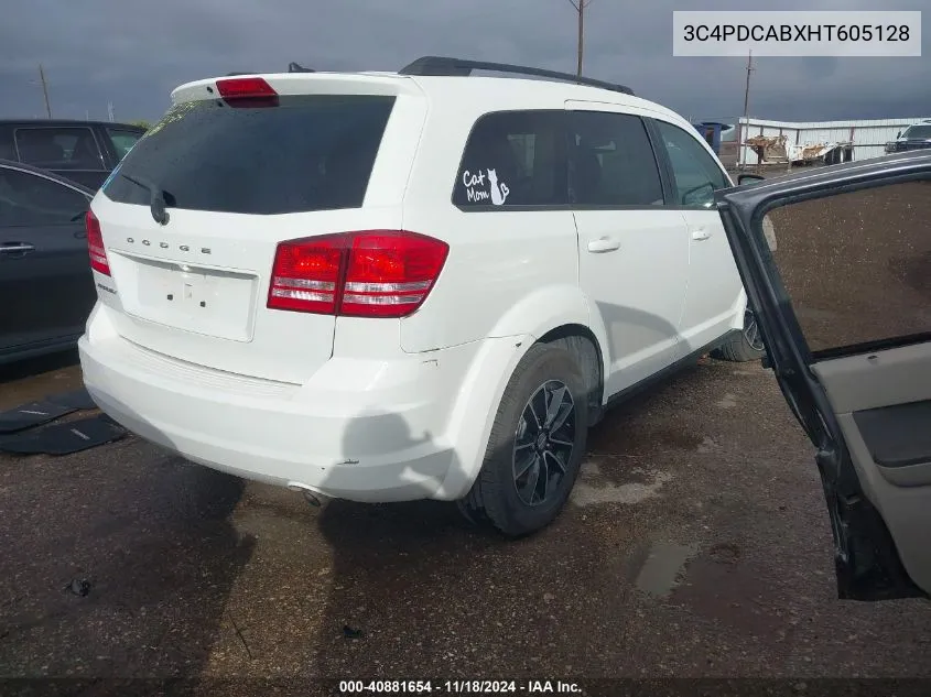 2017 Dodge Journey Se VIN: 3C4PDCABXHT605128 Lot: 40881654