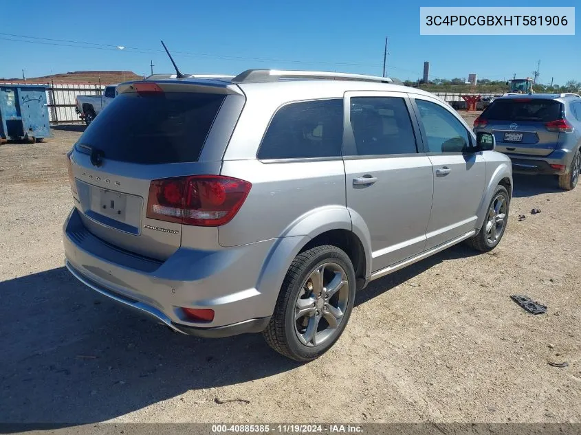 2017 Dodge Journey Crossroad Plus VIN: 3C4PDCGBXHT581906 Lot: 40885385