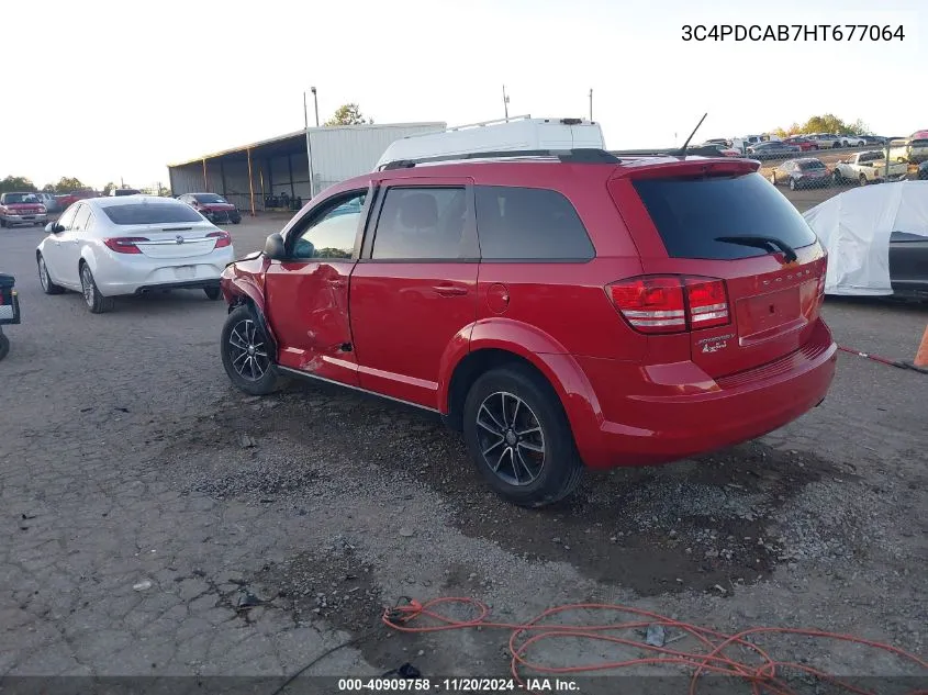 2017 Dodge Journey Se VIN: 3C4PDCAB7HT677064 Lot: 40909758