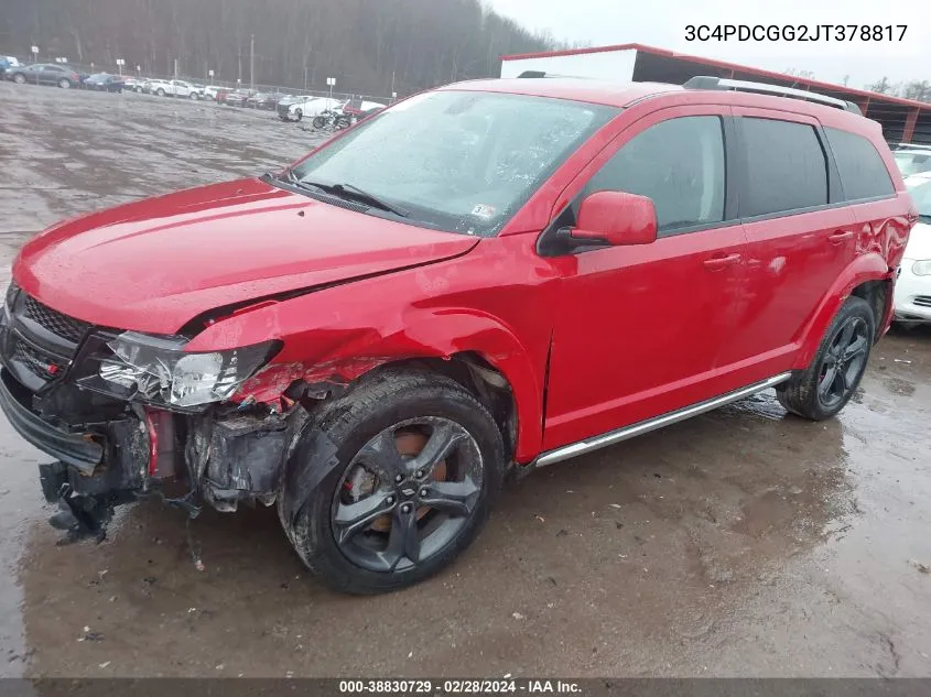 2018 Dodge Journey Crossroad VIN: 3C4PDCGG2JT378817 Lot: 38830729