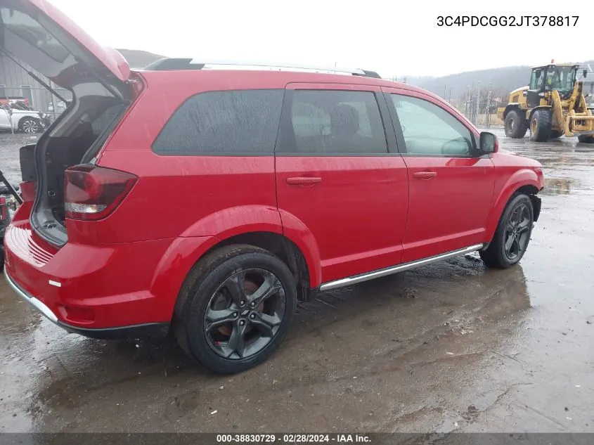 2018 Dodge Journey Crossroad VIN: 3C4PDCGG2JT378817 Lot: 38830729