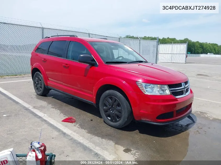 3C4PDCABXJT274928 2018 Dodge Journey Se