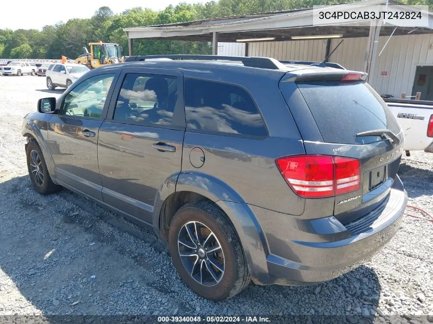 2018 Dodge Journey Se VIN: 3C4PDCAB3JT242824 Lot: 39340048