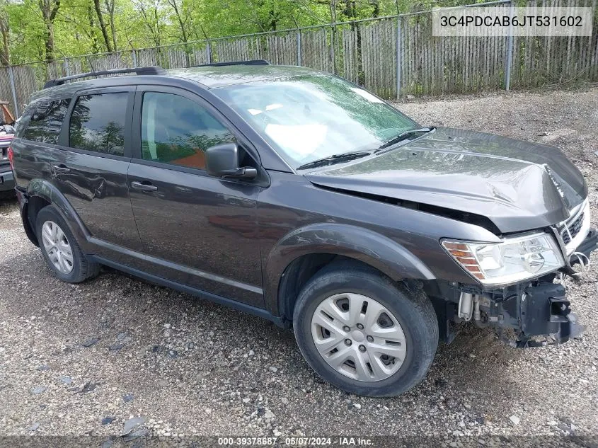 2018 Dodge Journey Se VIN: 3C4PDCAB6JT531602 Lot: 39378687