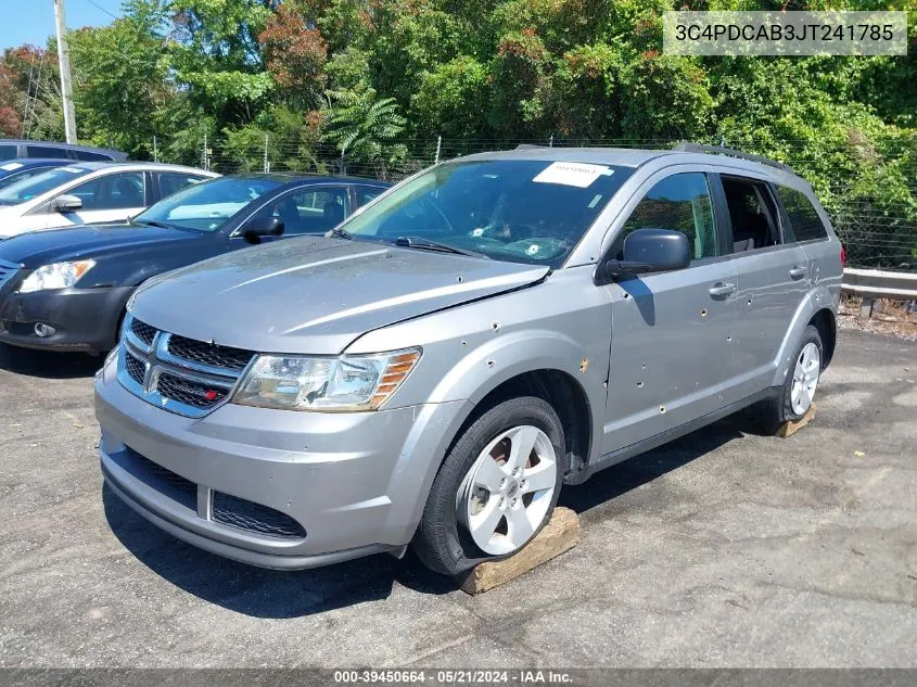 2018 Dodge Journey Se VIN: 3C4PDCAB3JT241785 Lot: 39450664