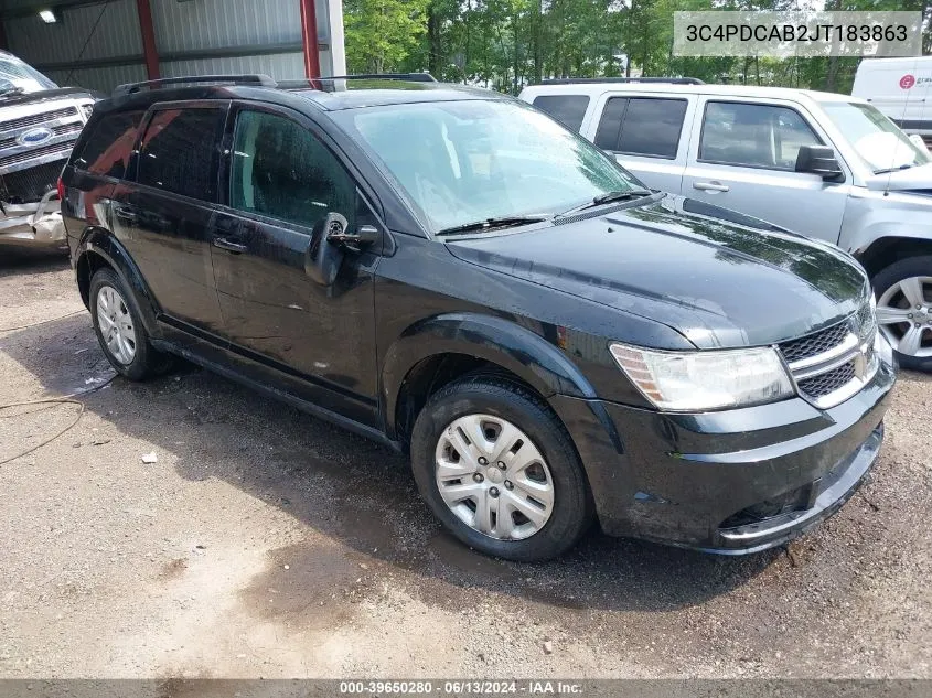 2018 Dodge Journey Se VIN: 3C4PDCAB2JT183863 Lot: 39650280