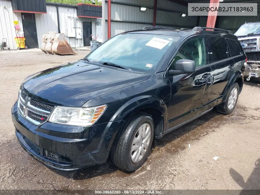 2018 Dodge Journey Se VIN: 3C4PDCAB2JT183863 Lot: 39650280