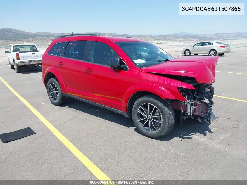 2018 Dodge Journey Se VIN: 3C4PDCAB6JT507865 Lot: 39664704