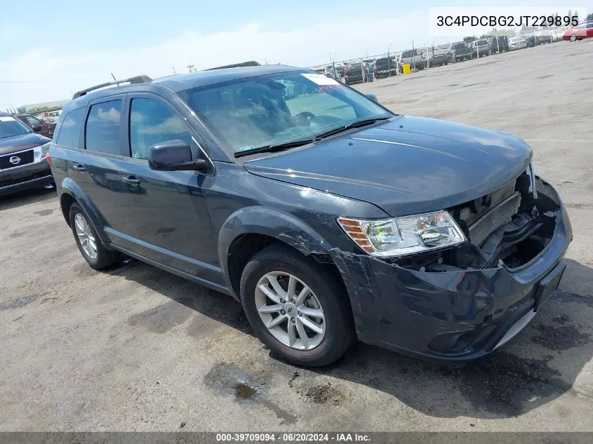 2018 Dodge Journey Sxt VIN: 3C4PDCBG2JT229895 Lot: 39709094