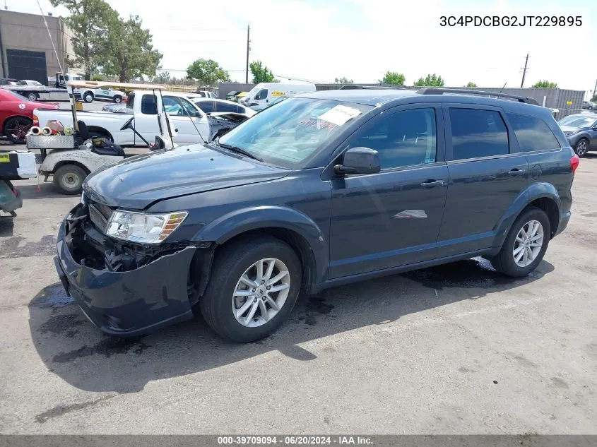 2018 Dodge Journey Sxt VIN: 3C4PDCBG2JT229895 Lot: 39709094