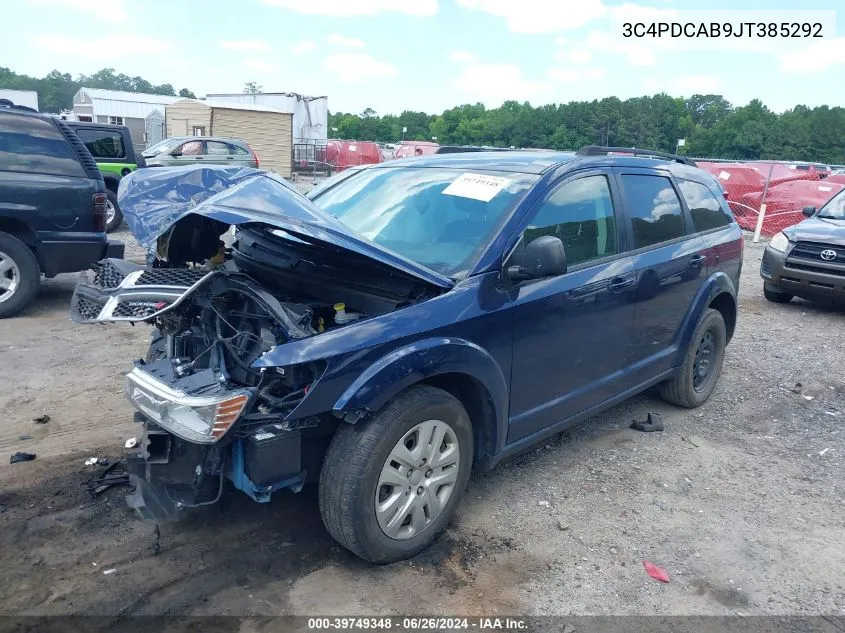 2018 Dodge Journey Se VIN: 3C4PDCAB9JT385292 Lot: 39749348