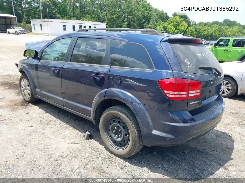 2018 Dodge Journey Se VIN: 3C4PDCAB9JT385292 Lot: 39749348