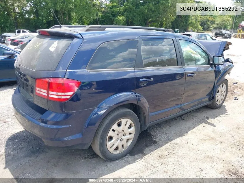 2018 Dodge Journey Se VIN: 3C4PDCAB9JT385292 Lot: 39749348