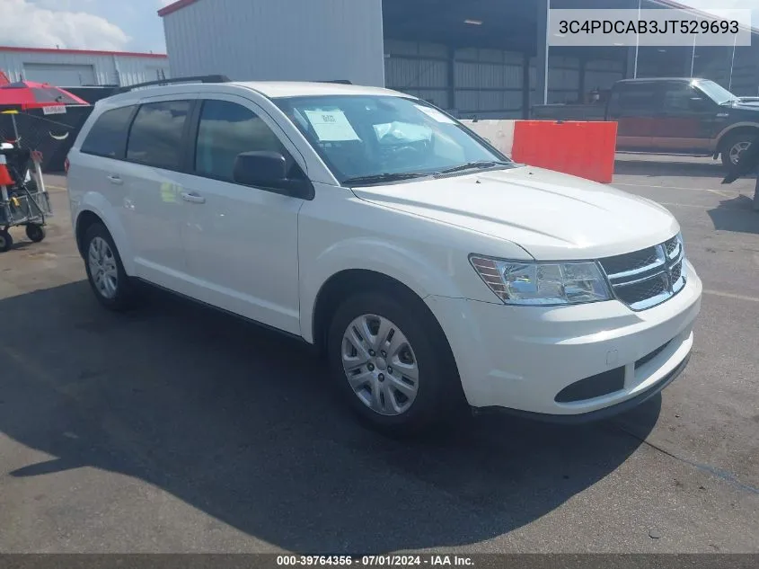 2018 Dodge Journey Se VIN: 3C4PDCAB3JT529693 Lot: 39764356