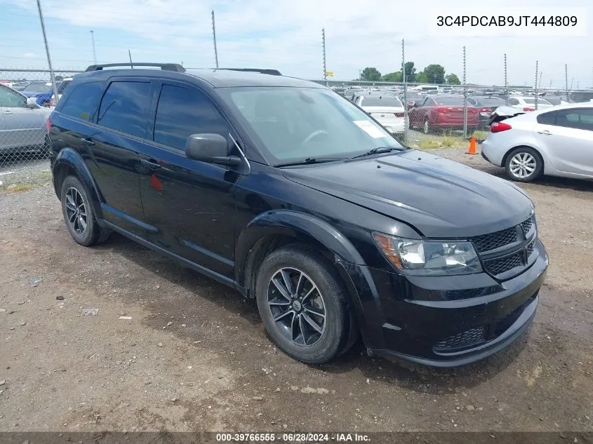 2018 Dodge Journey Se VIN: 3C4PDCAB9JT444809 Lot: 39766555