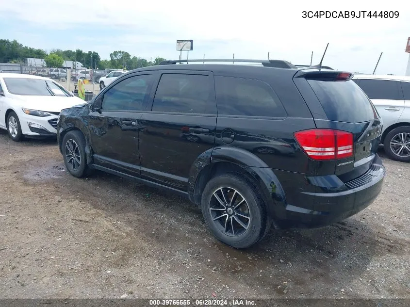 2018 Dodge Journey Se VIN: 3C4PDCAB9JT444809 Lot: 39766555