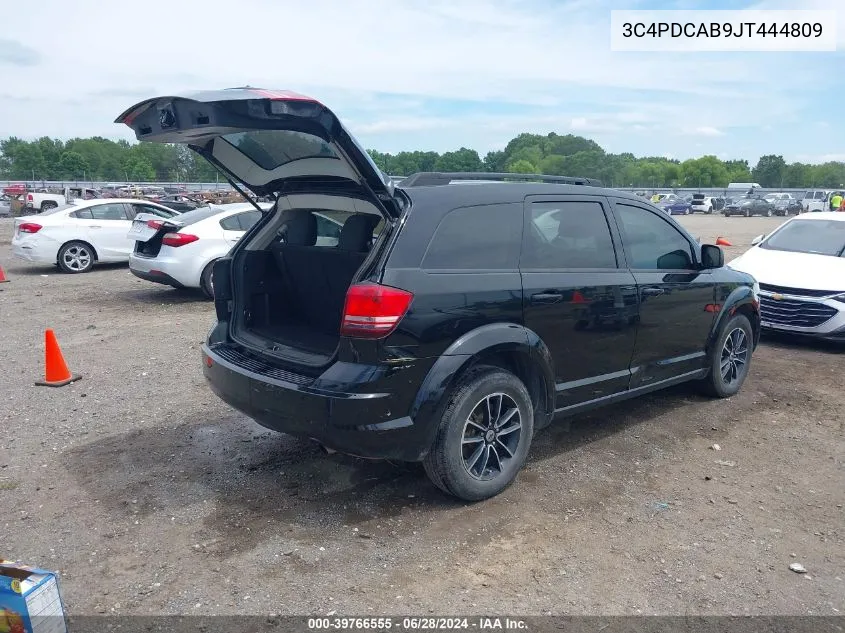 2018 Dodge Journey Se VIN: 3C4PDCAB9JT444809 Lot: 39766555