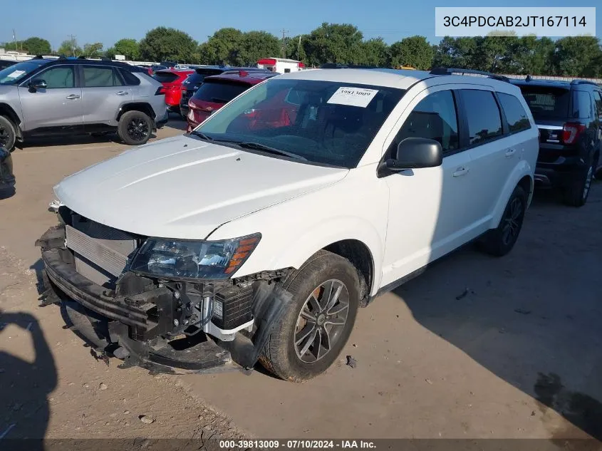 2018 Dodge Journey Se VIN: 3C4PDCAB2JT167114 Lot: 39813009