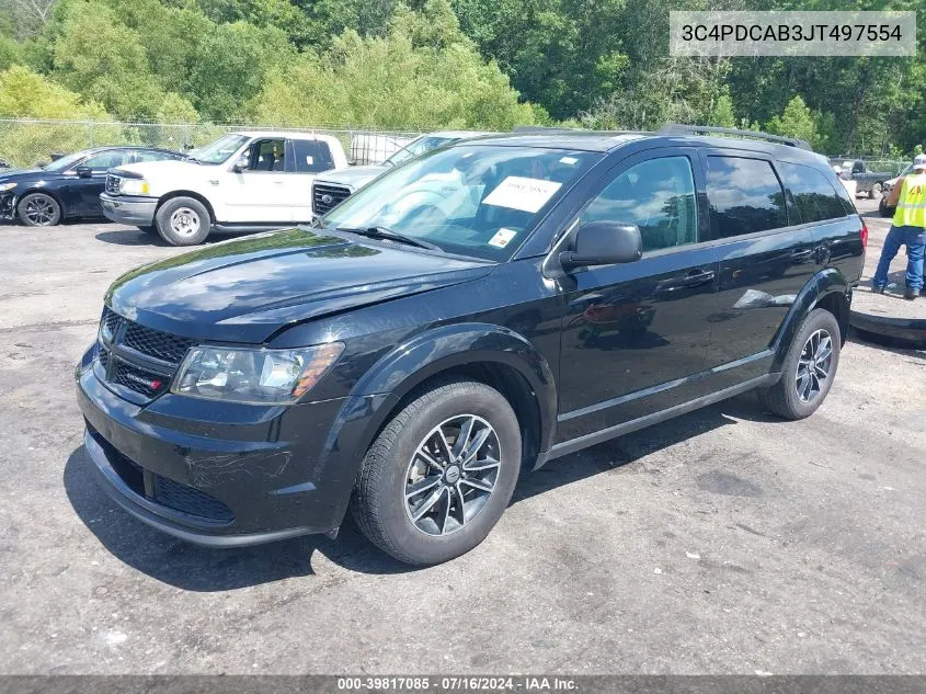 2018 Dodge Journey Se VIN: 3C4PDCAB3JT497554 Lot: 39817085