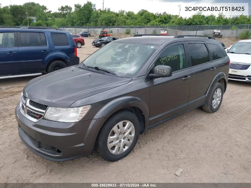 2018 Dodge Journey Se VIN: 3C4PDCAB0JT518425 Lot: 39829933